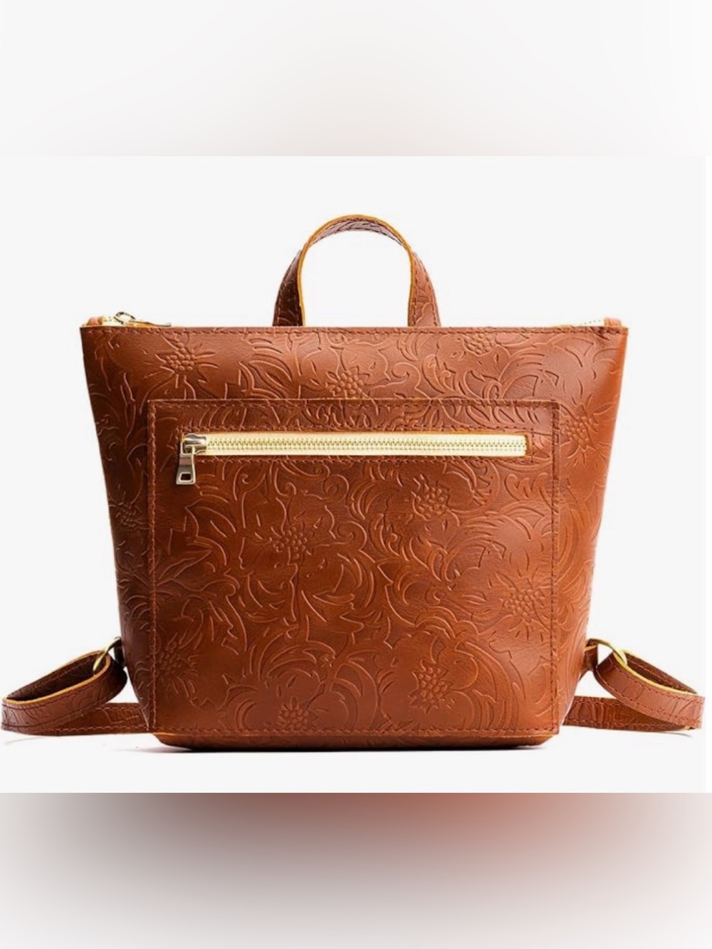 Portland Leather Goods, ‘Almost Perfect’ Embossed Leather Tote Backpack inMeadow
